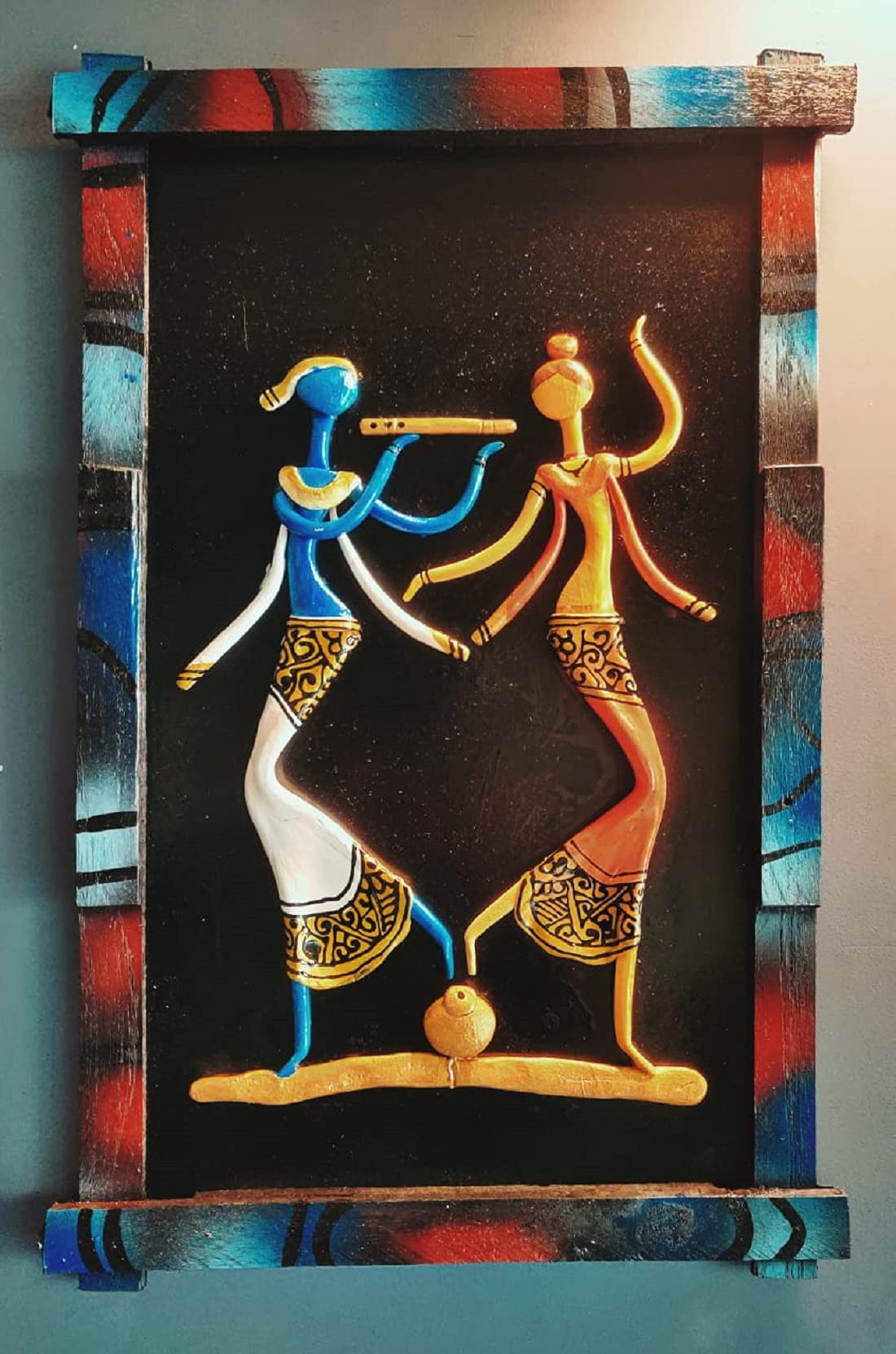 Dealartcraft Handmade Colorful Wall Art | Ceramic base 3D Figure
